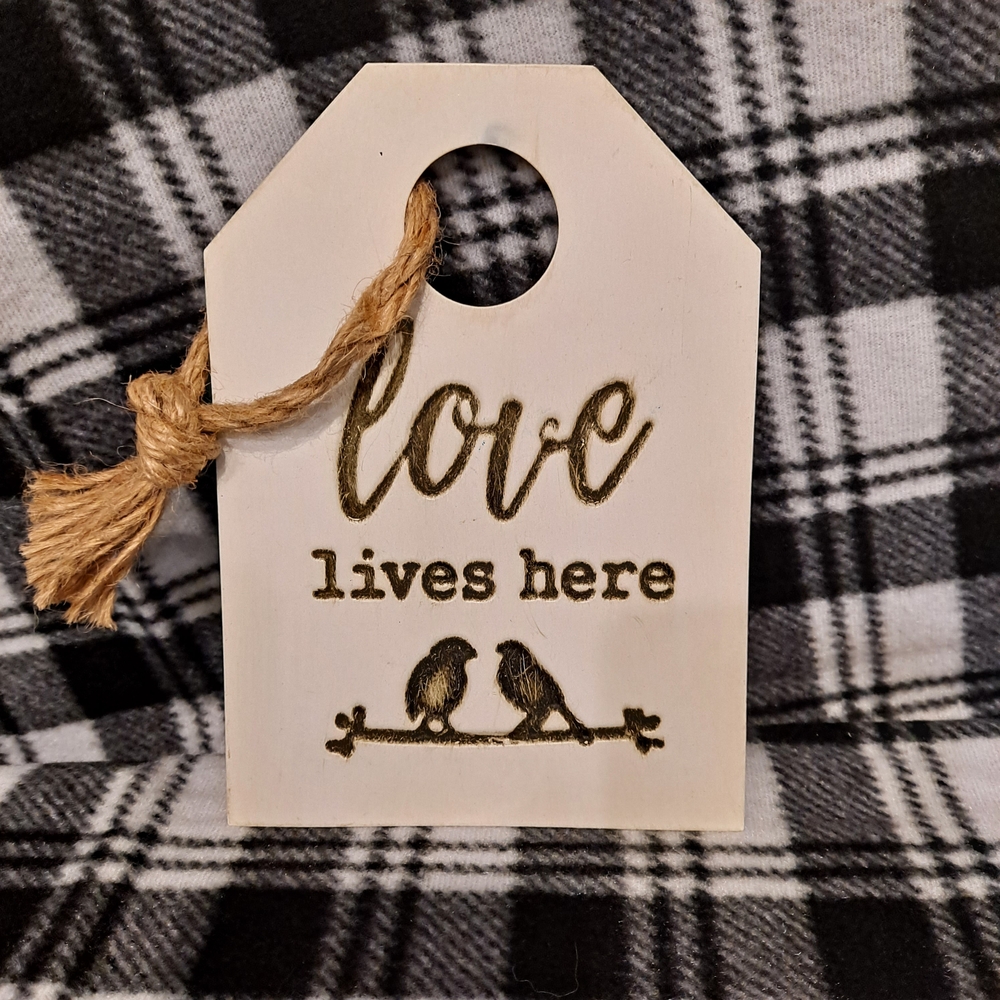 Charming Ivory & Brown Rustic Love Birds Metal Art Door Hanger By Direct Designs